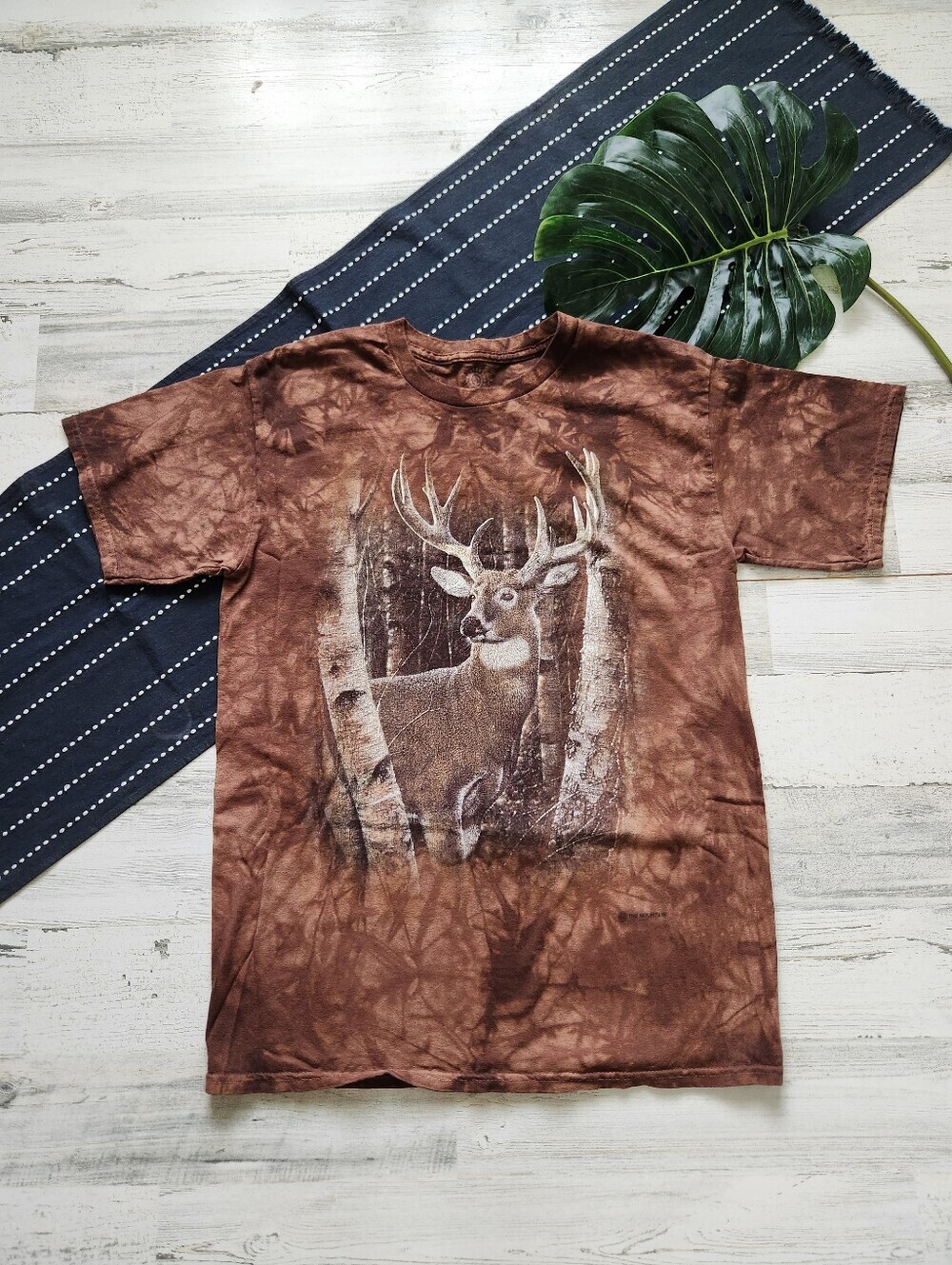 The Mountain Short Sleeve Tie Dye Deer T-shirt Brown Size Large